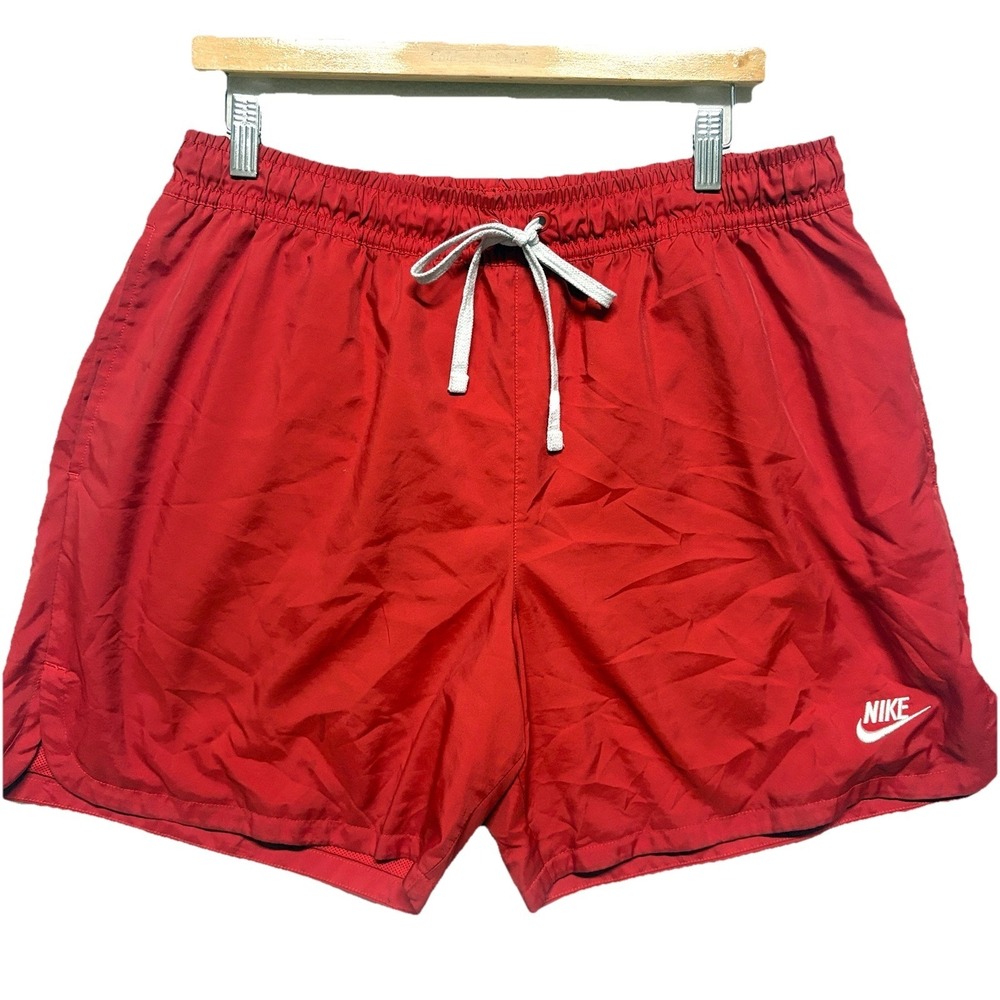 Nike Sportswear Woven Lined Flow Shorts Red Mens Size L - Picture 2 of 14